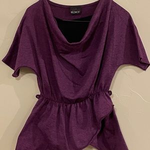 Girls Sz 10-12 Pink Punch Drape Neck Blouse Top